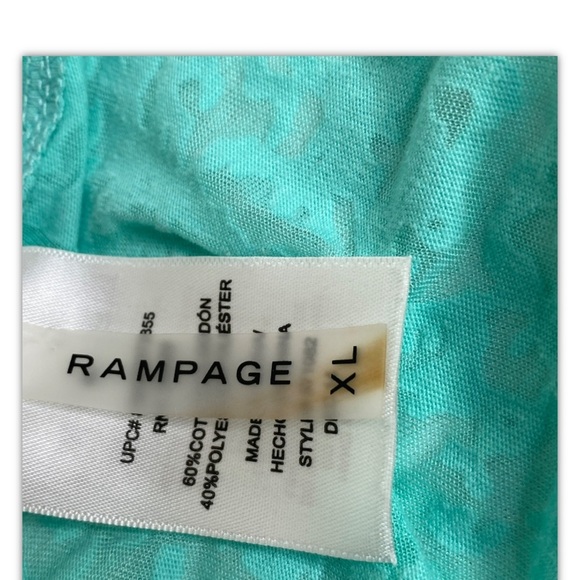 Rampage Women’s I Love Cali Tank Top XL Turquoise With Fringe Semi-Sheer Summer - Picture 11 of 11